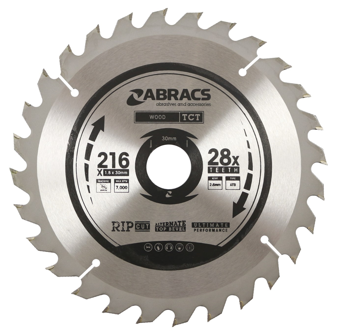 Abracs  TCT BLADE 216mm x 30mm x 28T - Wood 